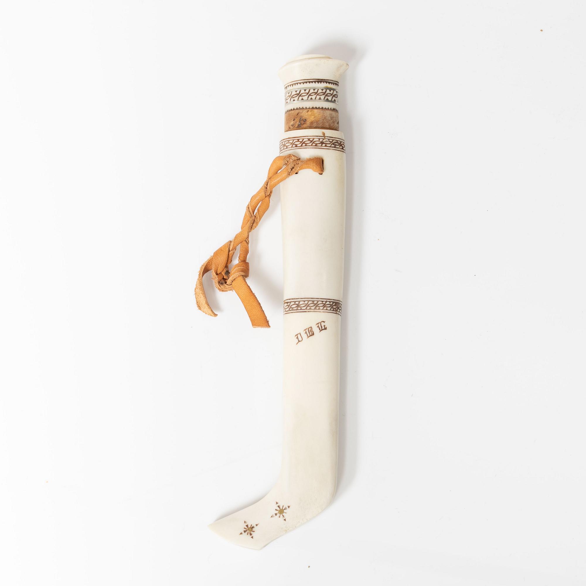 Ivar Bernhard Lampa, a horn knife, signed.