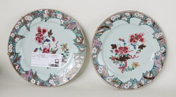 TALLRIKAR, 2 st, SKÅLFAT, 2 st samt SKÅLAR, 2 st, porslin, Kina, 1700-1800-tal.