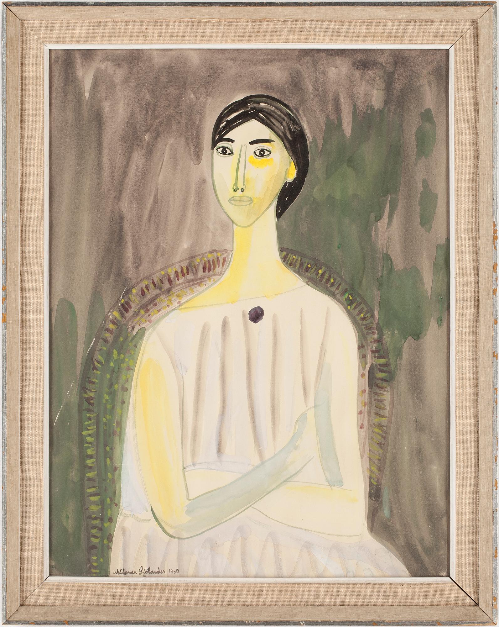 WALDEMAR SJÖLANDER, gouache, signerad och daterad 1960.