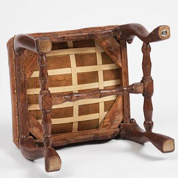 A Swedish late baroque stool, mid 18th century.