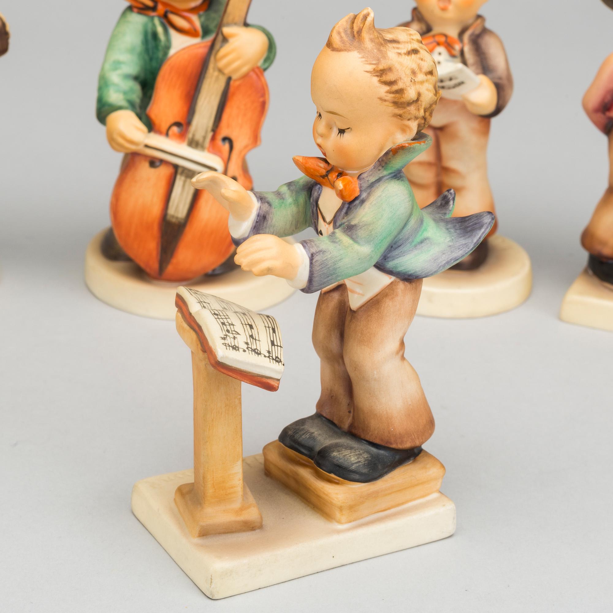FIGURINER, 9 st, porslin, MJ Hummel, Goebel, 1900-tal.