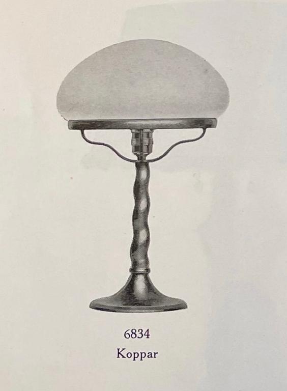 Harald Notini, a table lamp model "6834", Arvid Böhlmarks Lampfabrik, Stockholm, 1920s.