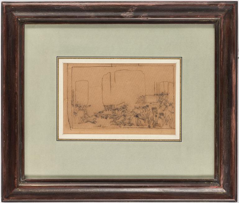 CARL FREDRIK HILL, indian ink on paper, unsigned.