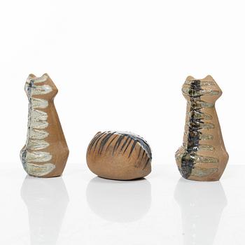 Lisa Larson, figuriner, 3 st, stengods, Gustavsberg.