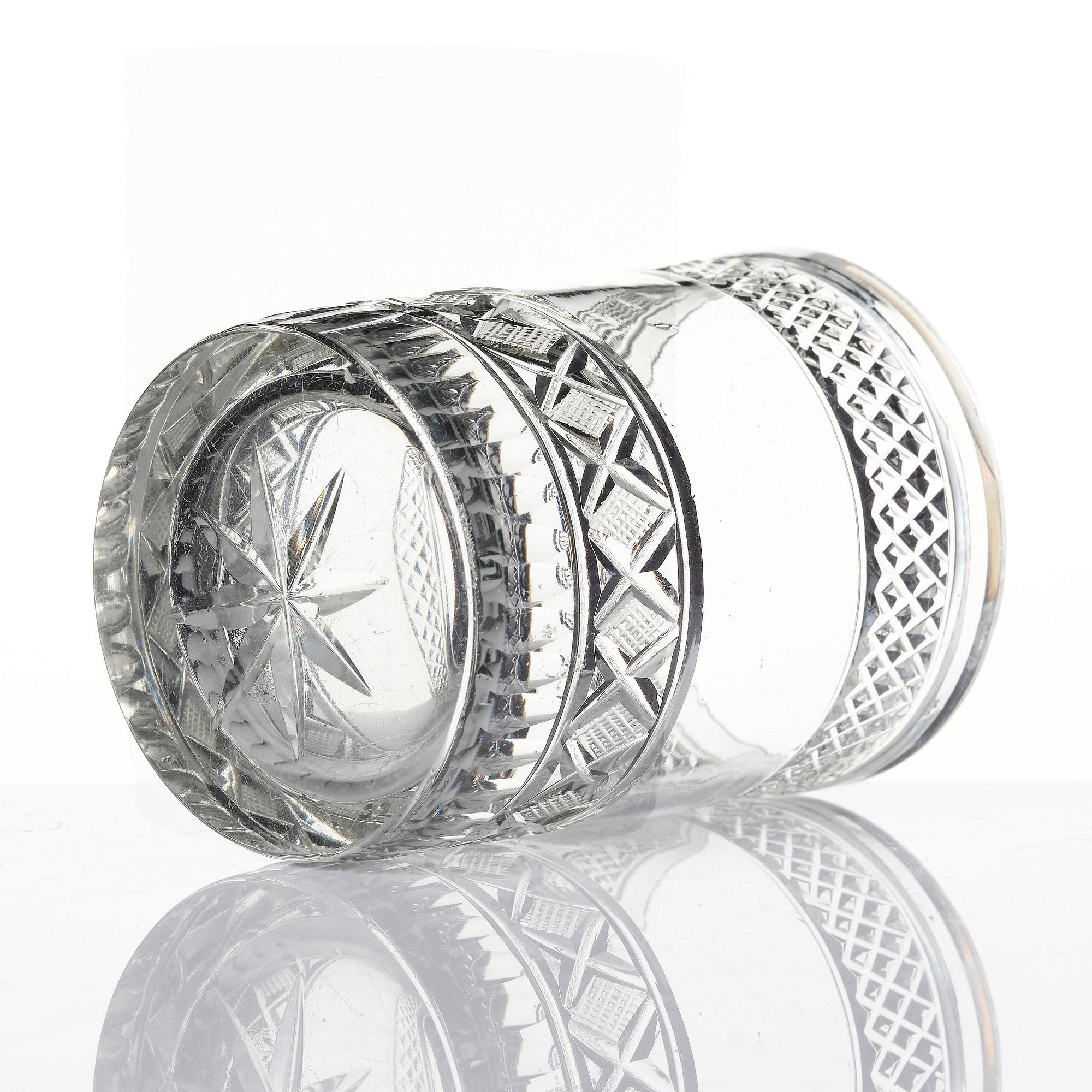 Seltzer glass, twelve pieces, Sweden, turn of the 20th century, Empire style.
