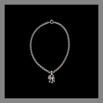 A NECKLACE, 14K white gold, yellow diamonds. Hallmarks Kultakeskus Finland 2001. Weight 53,2 g.