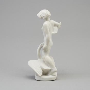 A Nils E. Hansson creamware figure figure, Gefle, Sweden 1936-52.