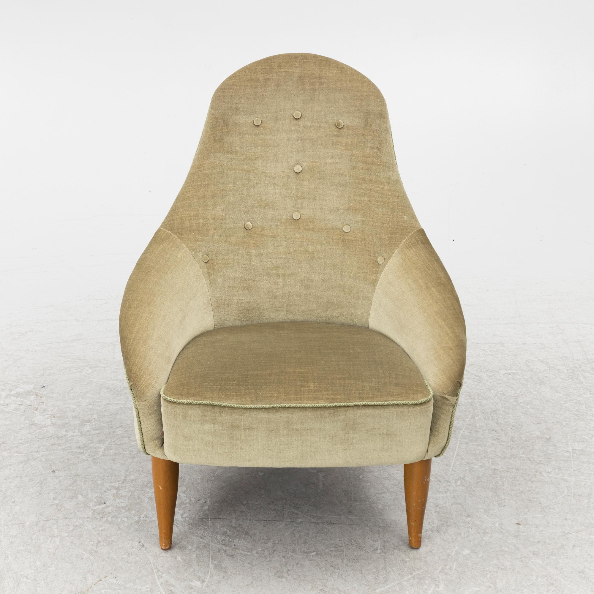 Kerstin Hörlin-Holmquist, Fåtölj, "Lilla Eva", ur serien "Paradiset", Nordiska Kompaniet, Nyköping, 1950/60-tal.