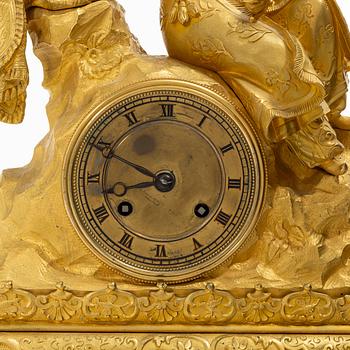 A Late Empire table clock, 19th century.