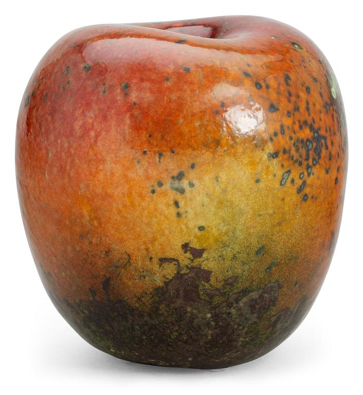 A Hans Hedberg faience apple, Biot, France.