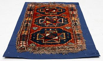 An antique Yastik rug, possibly Afghanistan, c. 110 x 57.