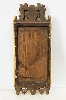 A Gustavian giltwood mirror, late 18th century.
