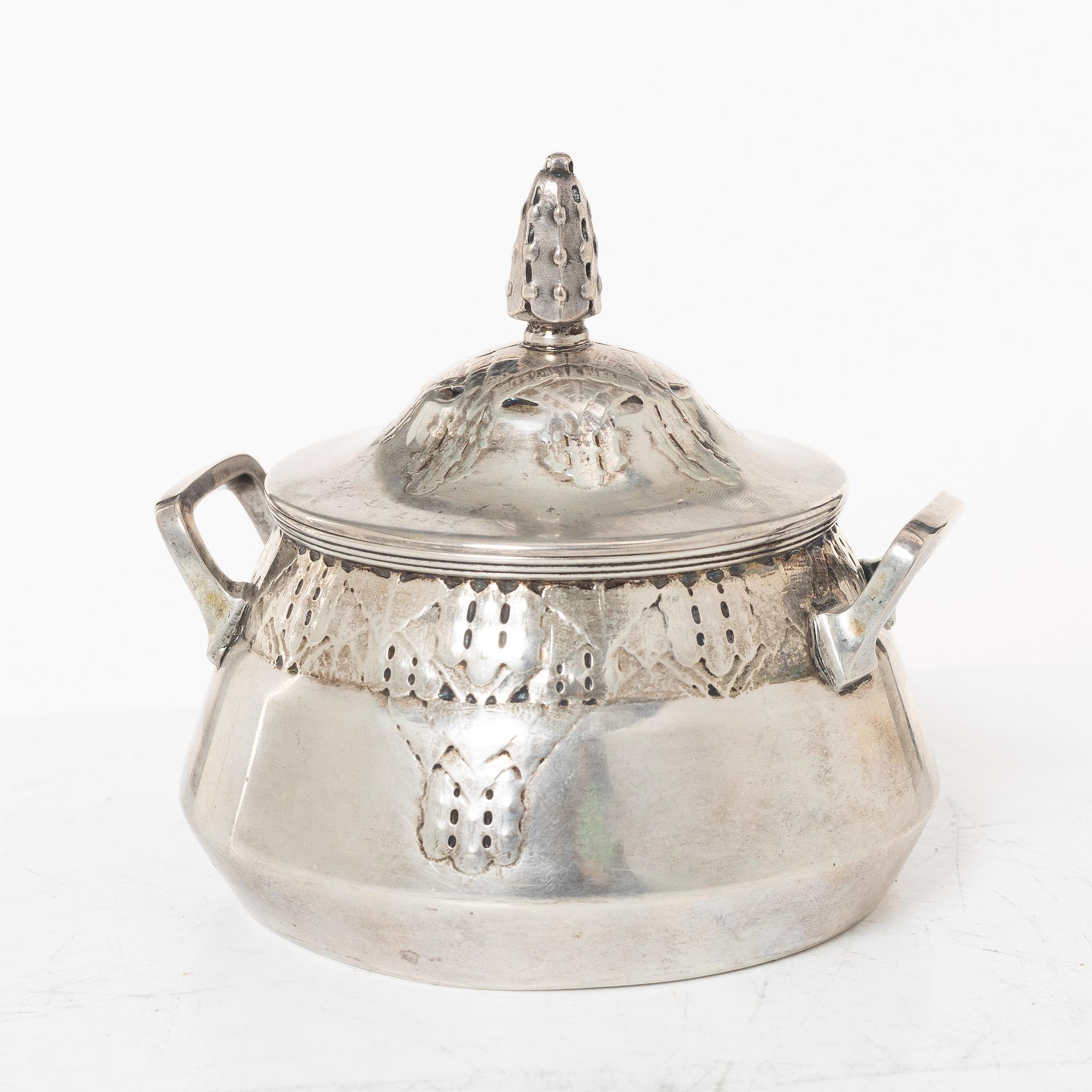 Coffee service, 3 pieces, silver, Art Nouveau, Anna Ohlsson & Co Östersund, 1910.