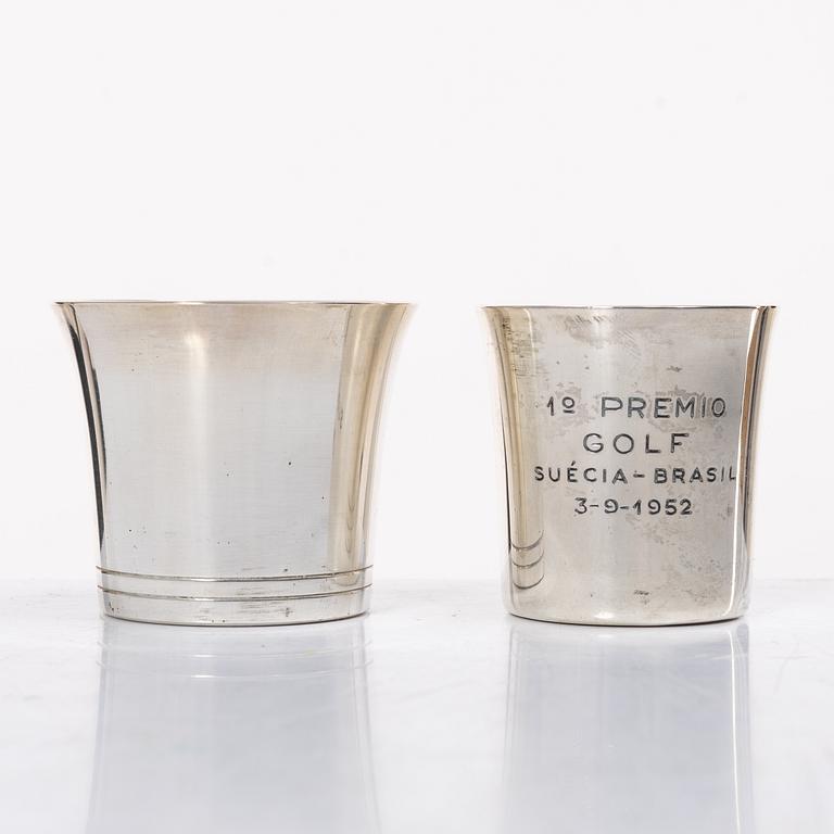Seven Swedish silver cups, Stockholm 1950s-60s.