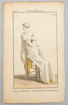 MODEPLANSCHER, 22 st, kolorerade, 1808 & 1809.