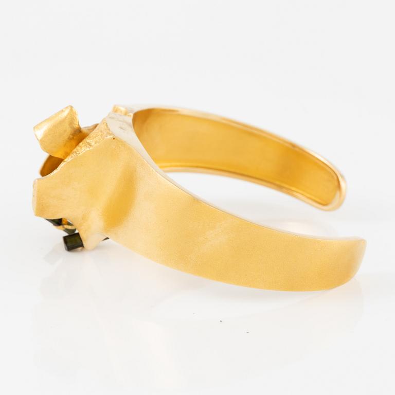 A Björn Weckström "Ultima thule" bracelet in 18K gold with tourmaline, for Lapponia.