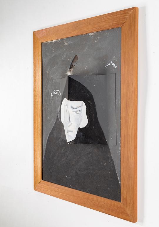 ERNESTO TATAFIORE, mixed media on panel. Signed Tatafiore.