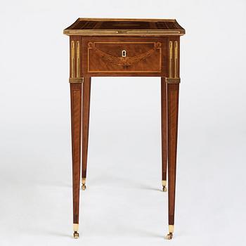 A Gustavian table by G Haupt (master in Stockholm 1770-1784), signed and dated 1781.