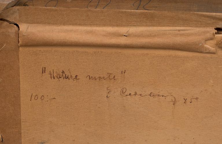 ERIC CEDERBERG, oljemålning på pannå, signerad, a tergo daterad -45.