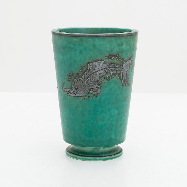 Wilhelm Kåge, vas, skålar 2st, "Argenta" Gustavsberg.