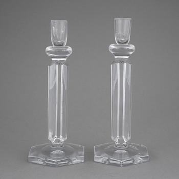 LJUSSTAKAR, ett par, glas, Vicke Lindstrand, Kosta, 1960-tal.
