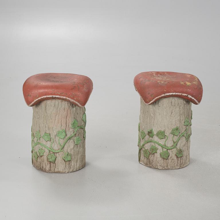 A pair of garden stools, first half of the 20th century.