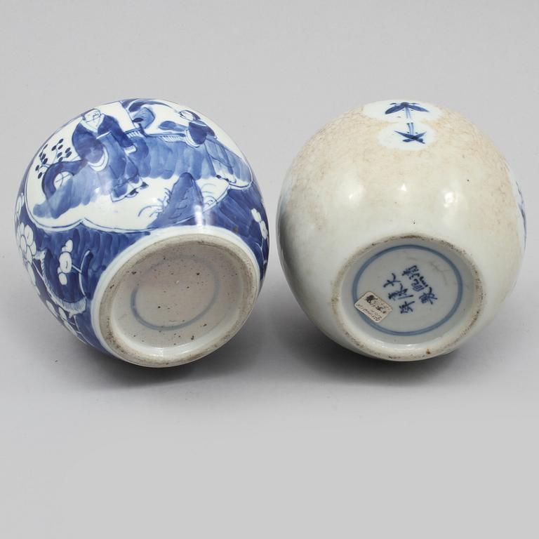 BOJANER, 2 st, porslin, Kina, 1800/1900-tal.