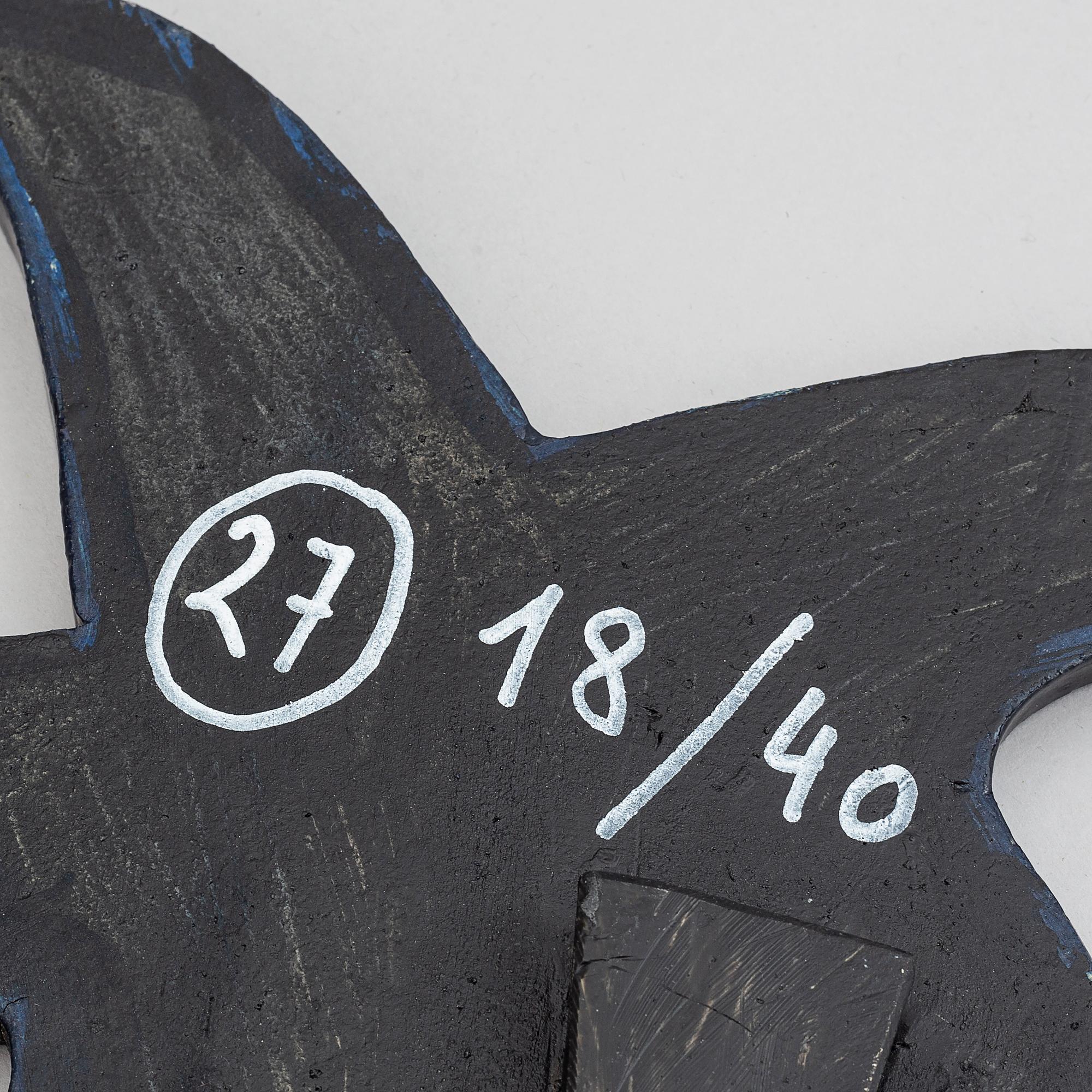 Beverloo Corneille, a painted ceramic wall sculpture, signed, numbered 18/40 and dated -98.