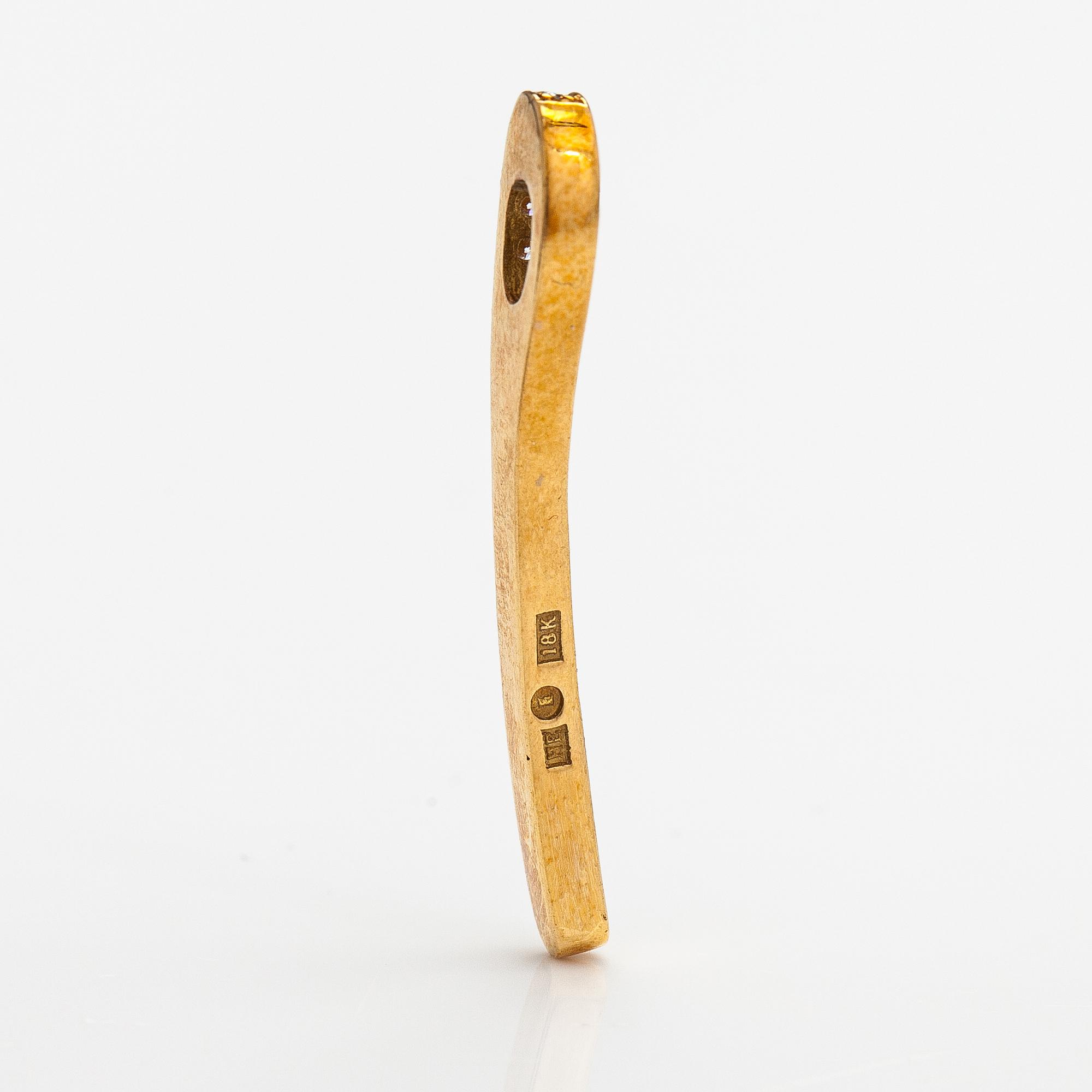 Riipus, 18K kultaa ja timantteja n. 0.34 ct yht. Heribert Engelbert, Tukholma.