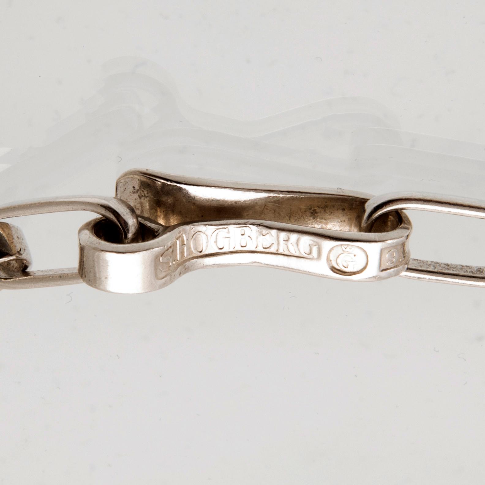 A silver necklace by Sven-Erik Högberg, Gothenburg 1990.