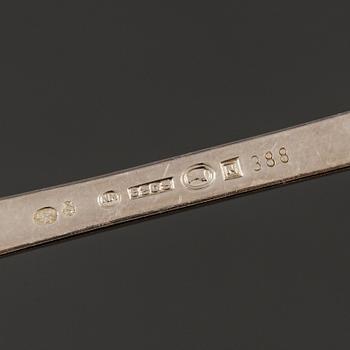 GUSTAF MÖLLENBORG, såssked, Stockholm, 1835 och PARTI SILVERBESTICK, 42 delar, bl.a. Rosenholm. Vikt 1183 g.
