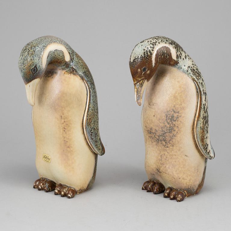 GUNNAR NYLUND, two penguine stoneware figurines from Rörstrand.