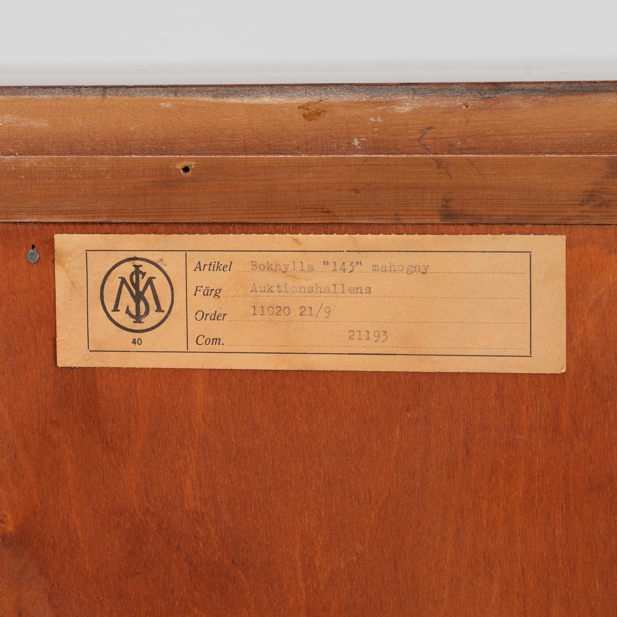 A mahogany bookcase, Axel Ståhls Möbelfabrik AB, 1940's/50's.