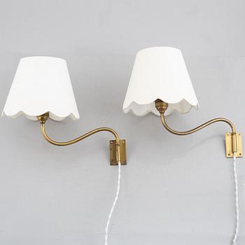Harald Notini, vägglampor ett par, modell "8568", Arvid Böhlmarks Lampfabrik, 1940-50-tal.