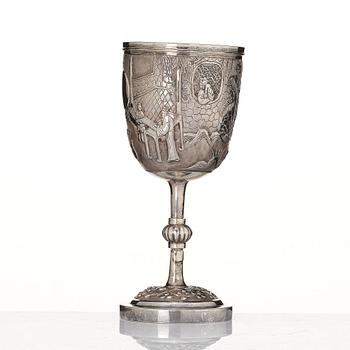 A Chinese Export Silver goblet, Qing dynasty, 19th Century.