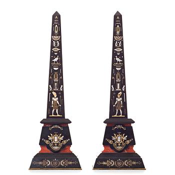 141. A pair of French obelisks, 1870's-80's.