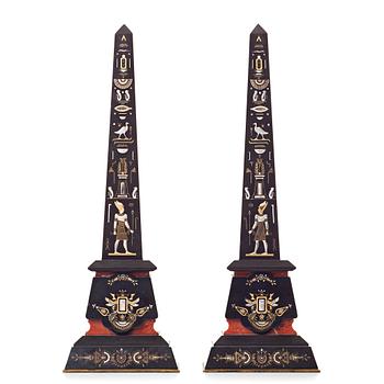 141. A pair of French obelisks, 1870's-80's.