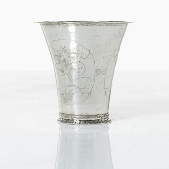 A Swedish silver beaker, mark of Bernard Halck, Halmstad 1765.