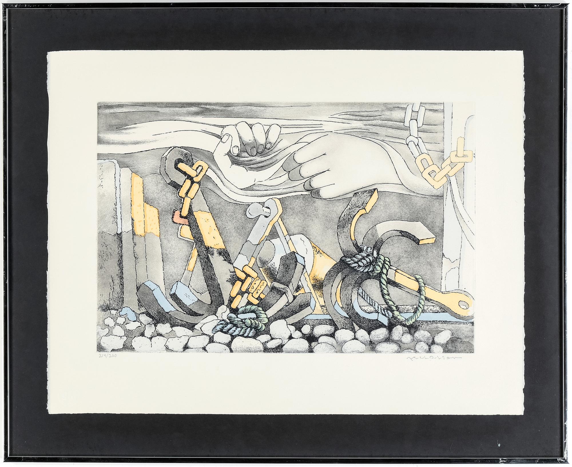 AXEL OLSON, litografi, signerad numrerad 214/260.