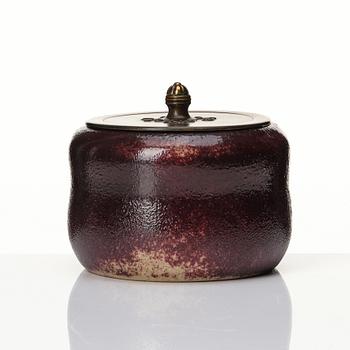 Patrick Nordström, a bronze lidded stoneware vase, Royal Copenhagen, Denmark 1921.