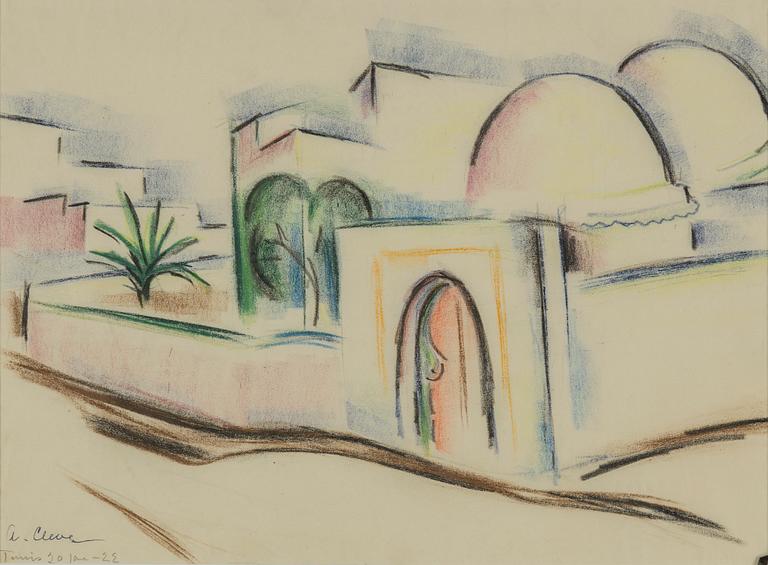 AGNES CLEVE, pastel, signed and dated Tunis -22.