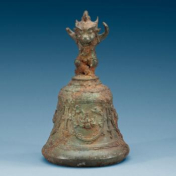 1480. TEMPELKLOCKA, brons. Östra Java, Majapahit Kingdom, troligen 1200-tal.