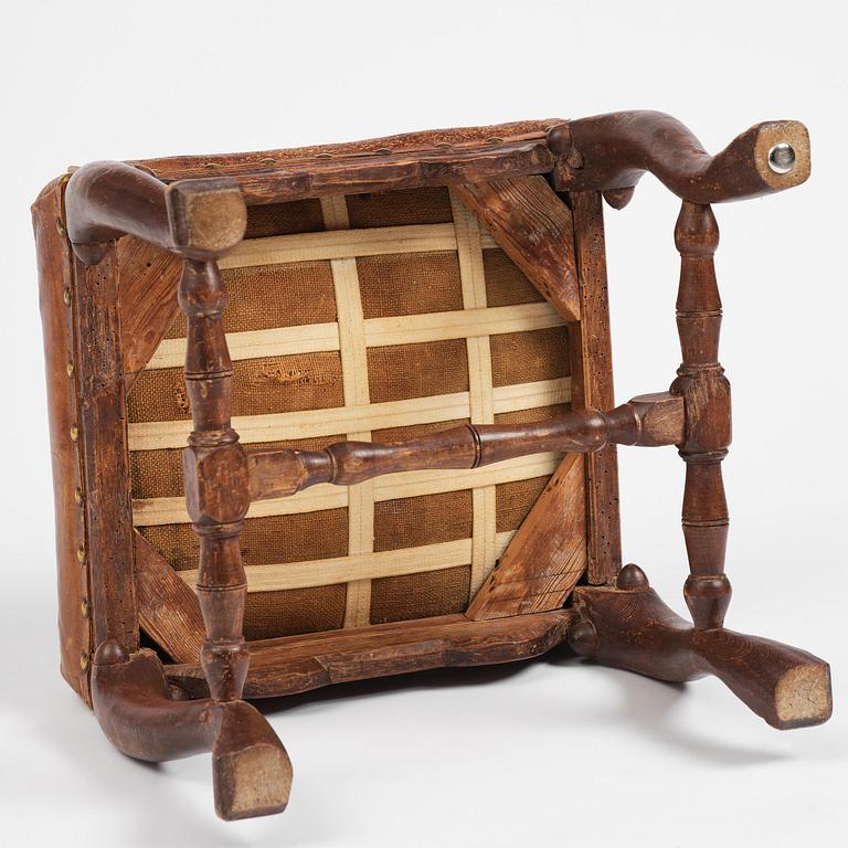 A Swedish late baroque stool, mid 18th century.