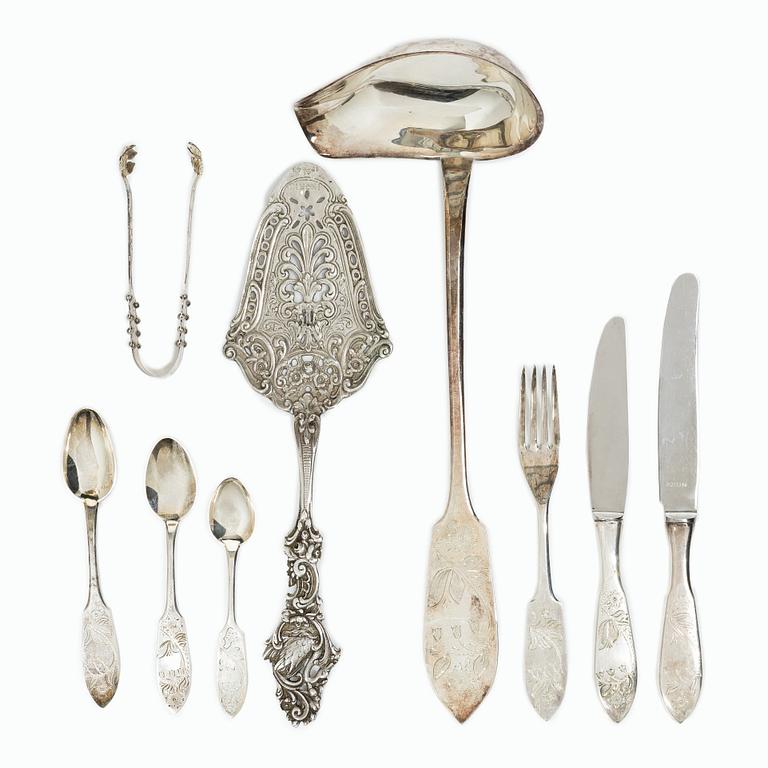 Cutlery set, 44 pieces, silver, “Tornedal”, including mark of CO Persson, Haparanda, 1953.