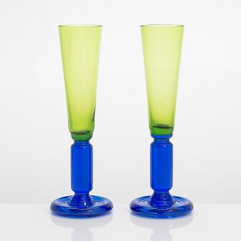 Nanny Still, two prototype 'Nocturno' goblets for Riihimäen Lasitehdas Oy. Designed 1975.