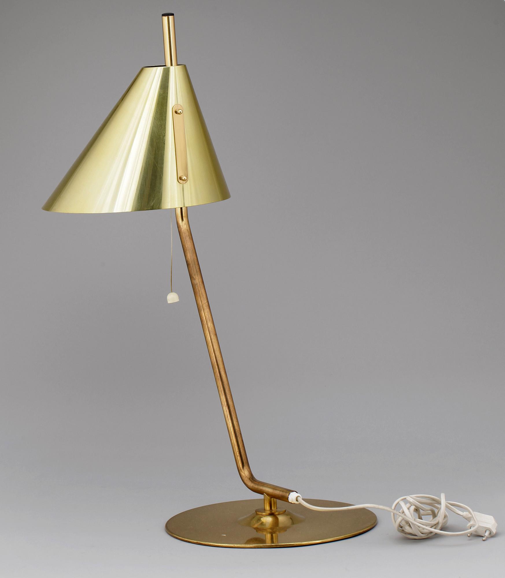 BORDSLAMPA, mässing, Hans Agne Jakobsson Markaryd, 1960/70-tal.