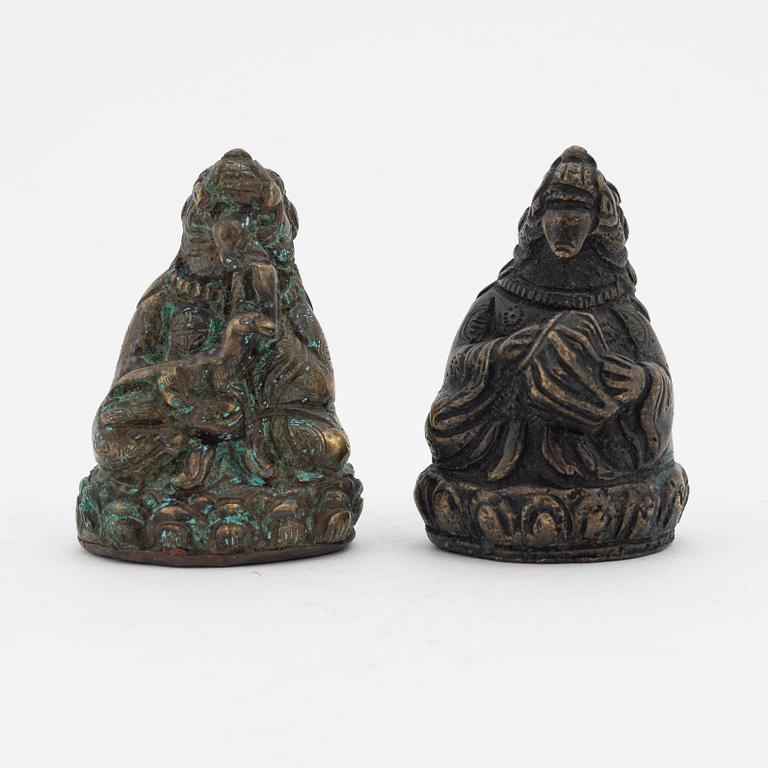 Two sculptures of mythical creatures, Tibet, early 20th Century.