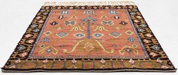 Wall hanging/rug, knotted pile, 1930s, approx. 194 x 138 cm.