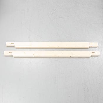 A round painted dining table.