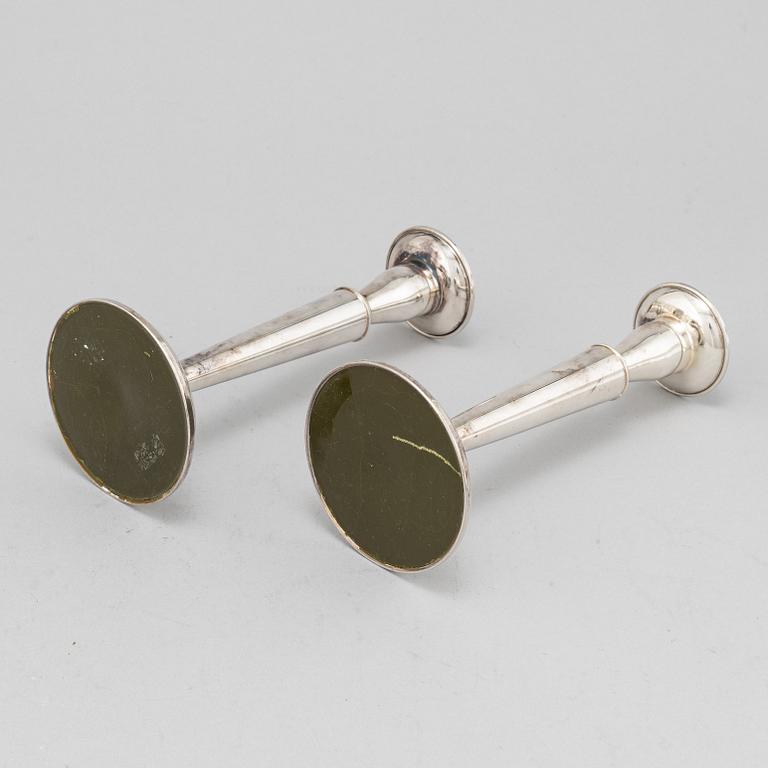 Ljusstakar, 2 par, silver, GAB, Stockholm 1965 resp Tesi, Göteborg 1974.